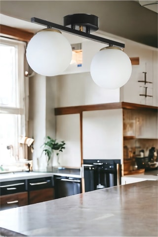 Plafondlamp Yeni Can 2 - Zwart en Wit - 2 x 60 W