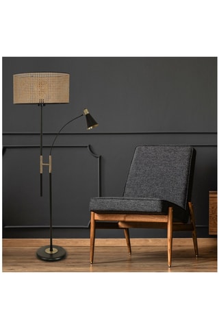 Lampadaire Forza - Doré et chromé - 2 x 40 W - 165 cm