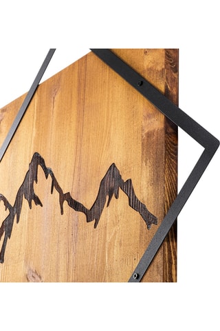 Décoration murale Mountain 2 en bois - Noir et marron - 54 x 54 cm