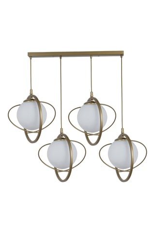 Hanglamp - Bronskleurig en Wit - 4 x 60 W