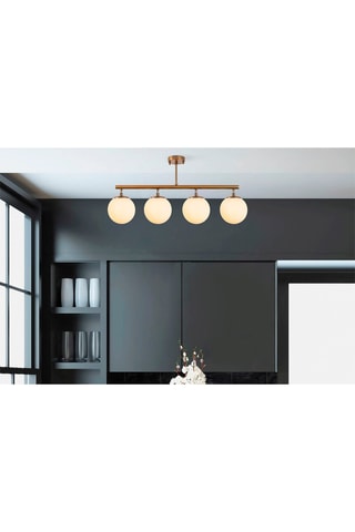 Plafondlamp Fazli - Goudkleurig en Wit - 4 x 40 W