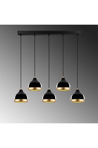 Hanglamp Yildo - Zwart en Goudkleurig - 5 x 40 W