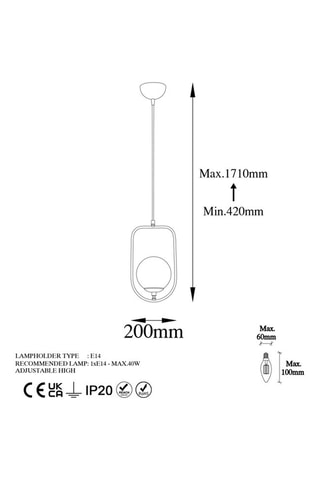 Hanglamp Skew - Goudkleurig - 40 W