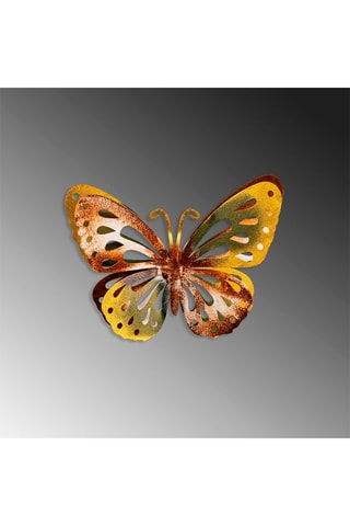 Wanddecoratie Farfalla - Goudkleurig en Bruin - 29 x 22 cm