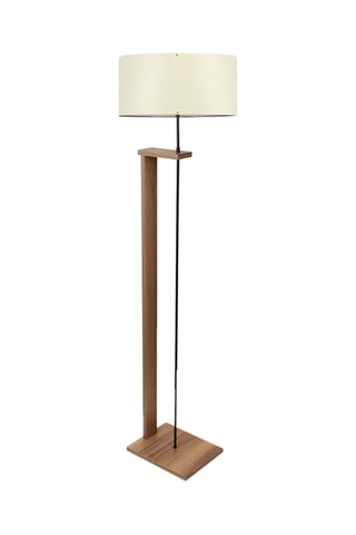 Staanlamp - Houtimitatie en Beige - 60 W - 150 cm