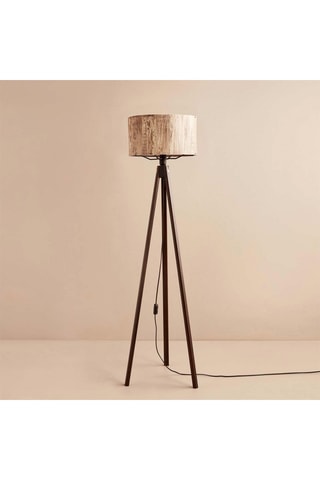 Houten Staanlamp AYD-3449 - Beige en Bruin - 60 W - 140 cm