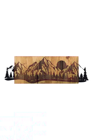 Décoration murale en bois Sundown - Noir et naturel - 75,5 x 24,5 cm