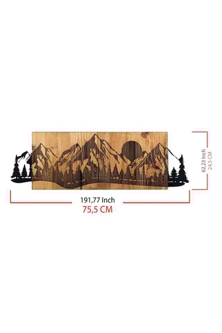 Décoration murale en bois Sundown - Noir et naturel - 75,5 x 24,5 cm