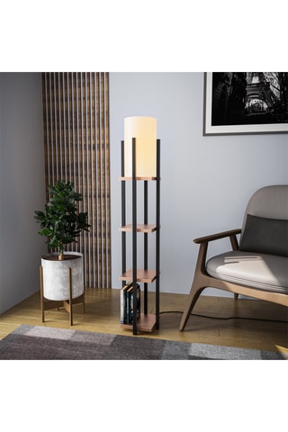 Staanlamp - Zwart en Bruin - 40 W - 130 cm