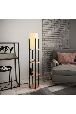 Staanlamp - Zwart en Bruin - 40 W - 130 cm