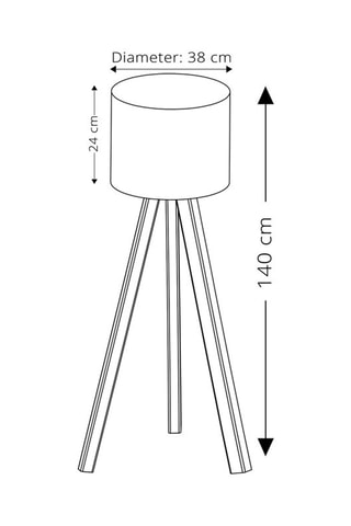 Staanlamp op Driepoot Ayd - Ecru en Bruin - 100 W - 140 cm