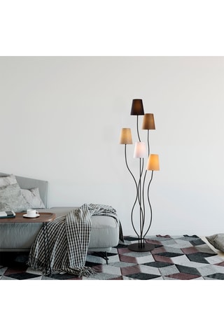 Staanlamp Bonibon - Zwart en Bruin - 5 x 40 W - 160 cm