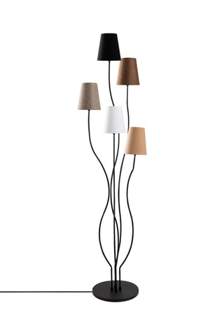 Staanlamp Bonibon - Zwart en Bruin - 5 x 40 W - 160 cm