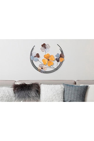 Wanddecoratie Haiyang 2 - Bruin en Geel - 70 x 62 x 4 cm