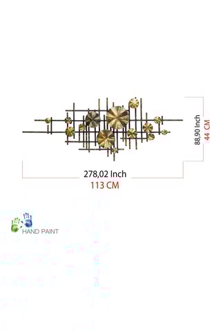 Wanddecoratie Mihrimah - 113 x 7 x 44 cm - Zwart en Goudkleurig