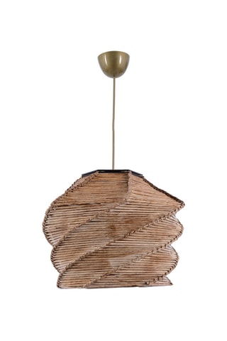 Houten en Bamboe Hanglamp Ruche - Naturel en Goudkleurig - 45-60 W