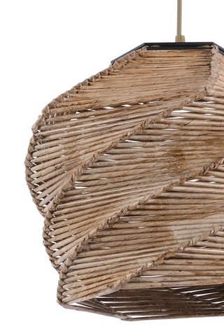 Houten en Bamboe Hanglamp Ruche - Naturel en Goudkleurig - 45-60 W