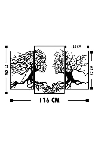 Wanddecoratie Love Tree - 116 x 71 cm - Zwart