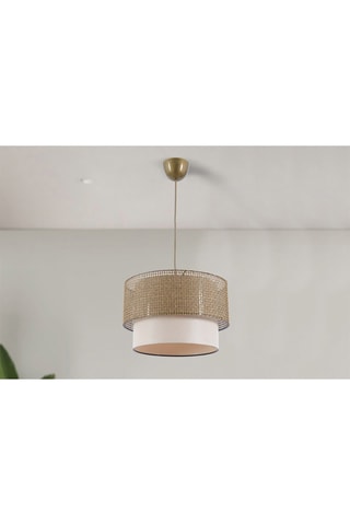 Hanglamp Coral - Beige en Wit - 45-60 W