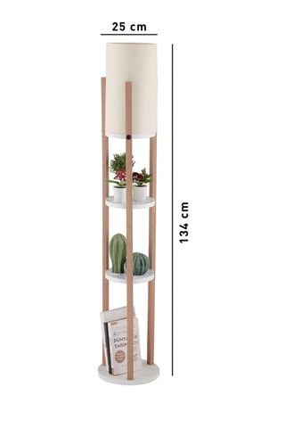 Staanlamp Povimento - Goudkleurig en Naturel - 45 - 60 W