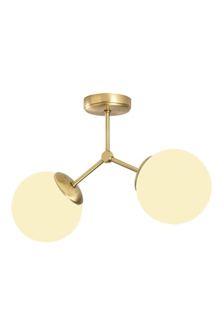 Candeeiro suspenso Damar - Dourado e branco - 2 x 100 W