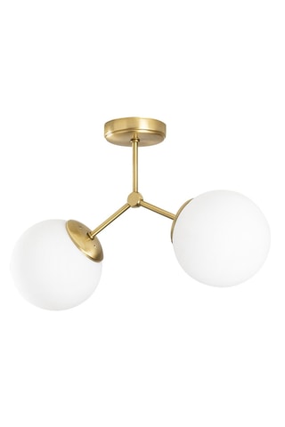 Candeeiro suspenso Damar - Dourado e branco - 2 x 100 W