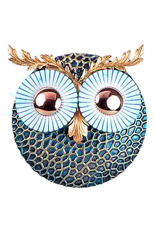 Wanddecoratie Owl 3 - Multicolor - 19 x 19 cm