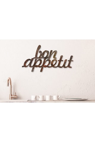 Wanddecoratie Rusty Bon Appetit - Messing met Vintage Look - 30 x 50 cm