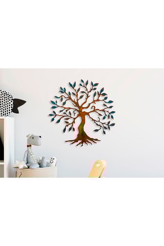 Wanddecoratie - Bruin en Donkergroen - 60 x 60 cm