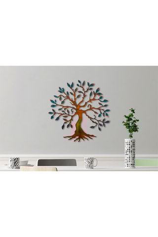 Wanddecoratie - Bruin en Donkergroen - 60 x 60 cm