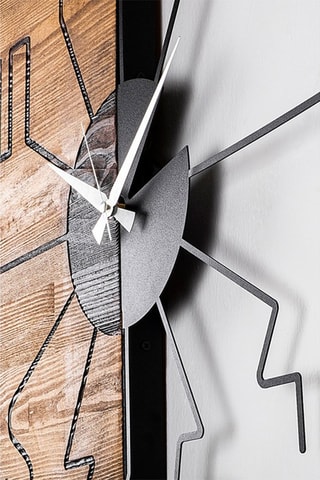 Horloge - Noir et naturel - 58 cm