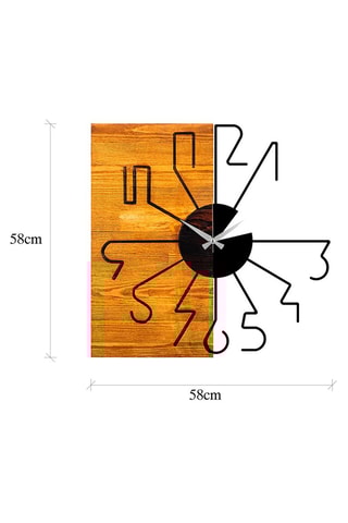 Horloge - Noir et naturel - 58 cm
