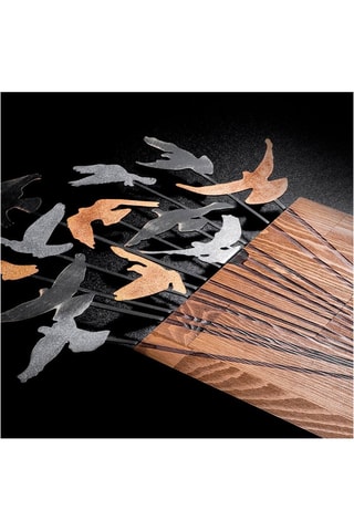 Décoration murale en bois - Naturel et noir - 45 x 85 cm