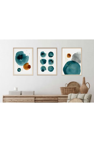 3 peintures décoratives encadrées en MDF Cédric - 50 x 70 cm