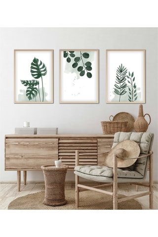 3 tableaux Huhu193 - Vert et blanc - 70 x 50 cm