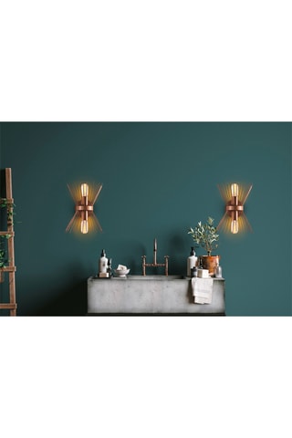 Wandlamp - Koperkleurig - 2 x 40 W
