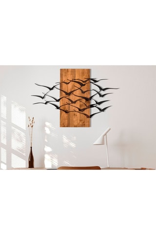 Décoration murale Migration - Noir et naturel - 58 x 32 cm