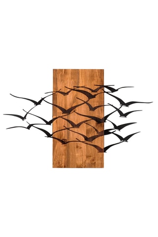Décoration murale Migration - Noir et naturel - 58 x 32 cm