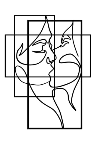 Décoration murale Love - Noir - 70 x 52 cm