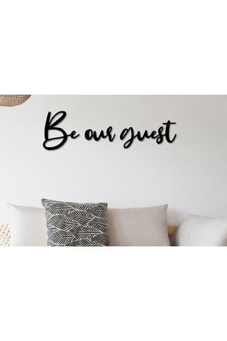Decoração de parede Be Our Guest - 19 x 65 cm - Preto