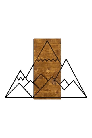 Décoration murale en noyer Mountain - 58 x 78 cm - Noir et naturel