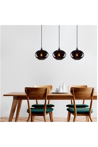 Hanglamp Smoked - Zwart - 3 x 40 W