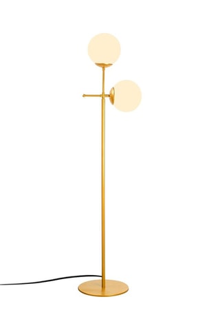 Lampadaire - Ivoire et imitation noyer - 2 x 100 W