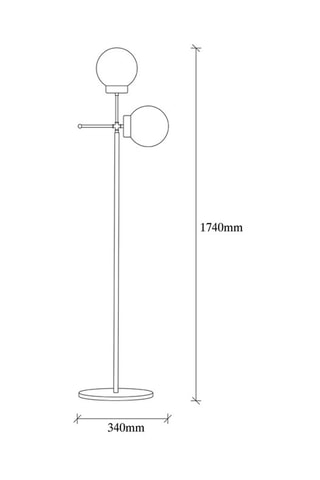 Lampadaire - Ivoire et imitation noyer - 2 x 100 W