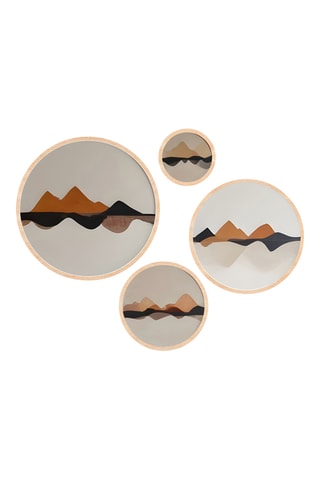 4 Houten Wanddecoraties - 45 x 45 cm / 36 x 36 cm / 27 x 27 cm / 18 x 18 cm