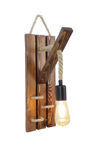 Massief Houten Wandlamp - Naturel - 40 W