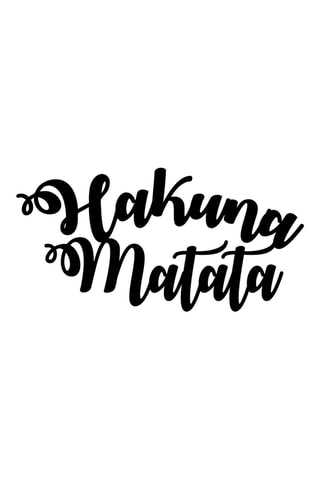 Decoração de parede Hakuna Matata - 70 x 35 cm - Preto -