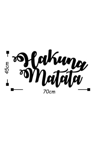 Decoração de parede Hakuna Matata - 70 x 35 cm - Preto -