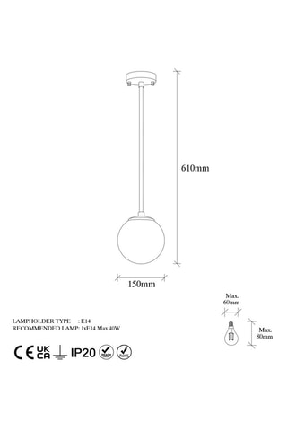 Hanglamp - Goudkleurig - 40 W