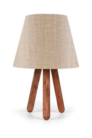 Houten Tafellamp Ayd - Naturel en Beige - 60 W